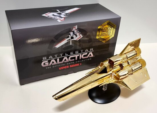 Eaglemoss model Battlestar Galactica - Viper Mark I - Exclusive Gold Plated Limited Edition