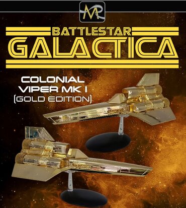 Eaglemoss model Battlestar Galactica - Viper Mark I - Exclusive Gold Plated Limited Edition